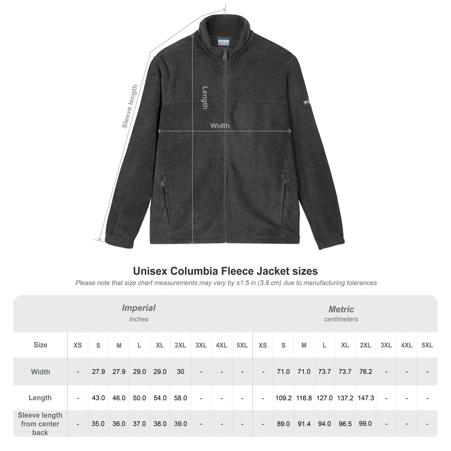 Unisex Columbia Fleece Jacket (Embroidery)