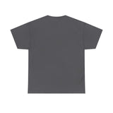 Unisex Gildan 5000 heavy cotton tee in white with classic fit and crew neckline