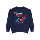 Unisex garment-dyed sweatshirt in heavyweight cotton blend with relaxed streetwear fit and rolled-forward shoulders