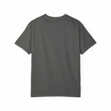 Unisex garment-dyed heavyweight cotton t-shirt with relaxed fit and double-needle stitching for durability