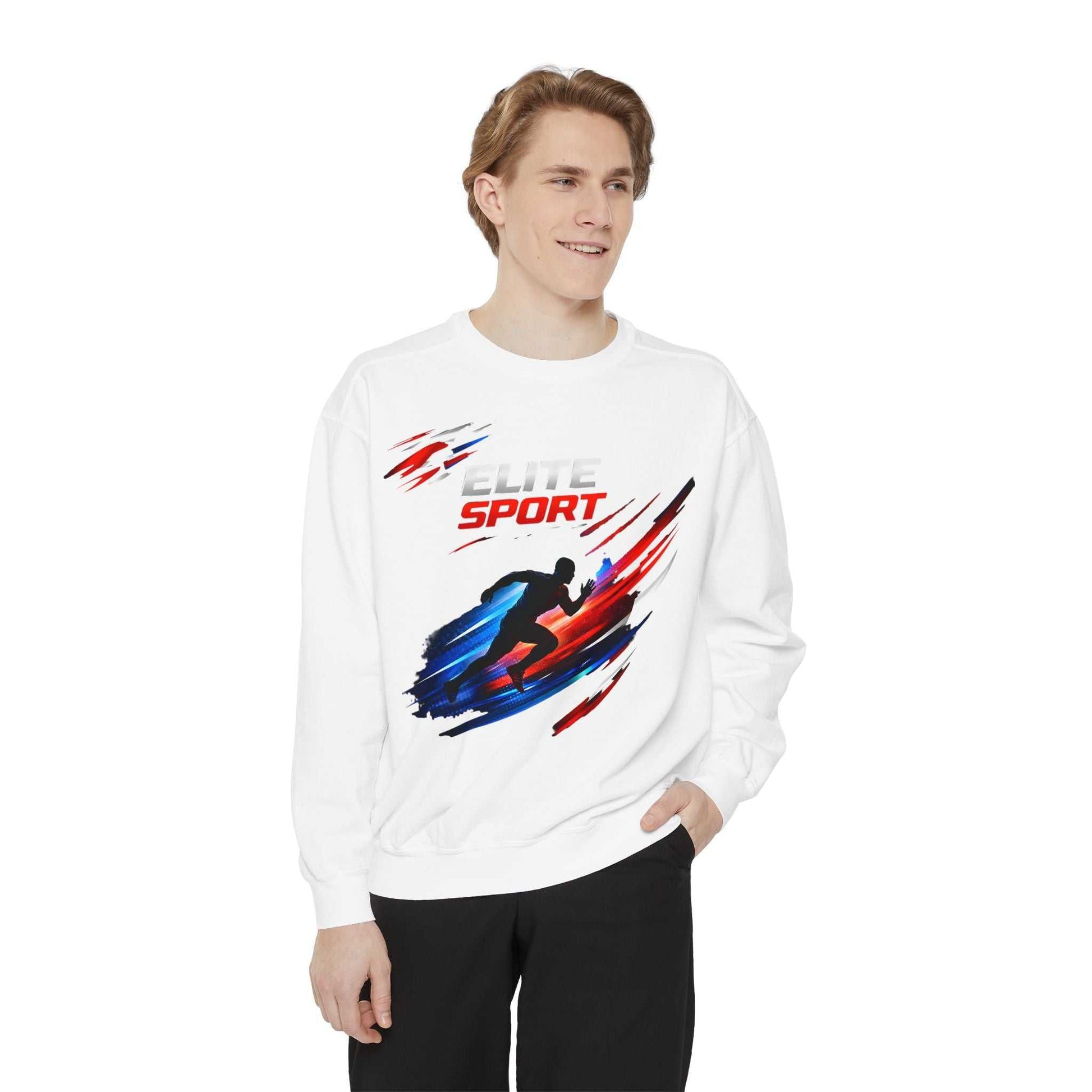 Unisex garment-dyed heavyweight sweatshirt in premium cotton blend with relaxed fit and streetwear style