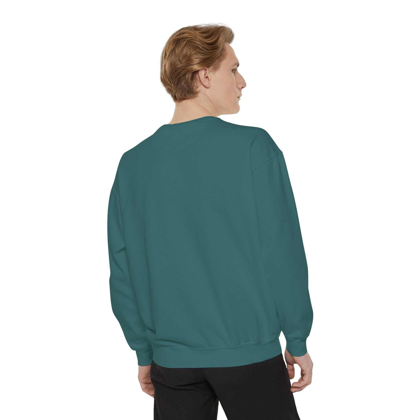 Unisex garment-dyed sweatshirt with heavyweight cotton blend and relaxed streetwear fit