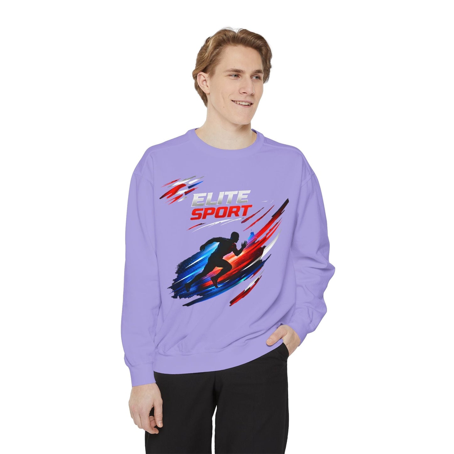 Unisex garment-dyed sweatshirt with premium cotton blend, relaxed fit, and heavyweight fabric for streetwear style