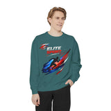 Unisex garment-dyed sweatshirt in heavyweight cotton blend with relaxed streetwear fit and vintage fleece finish