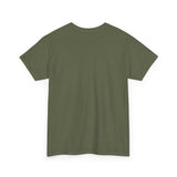 Gildan 5000 unisex heavy cotton tee in white with classic fit and crew neckline