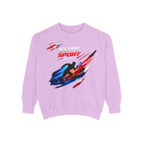 Unisex garment-dyed sweatshirt in heavyweight premium cotton blend with relaxed fit and vintage streetwear style
