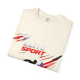 Unisex garment-dyed heavyweight cotton t-shirt with relaxed fit and durable double-needle stitching