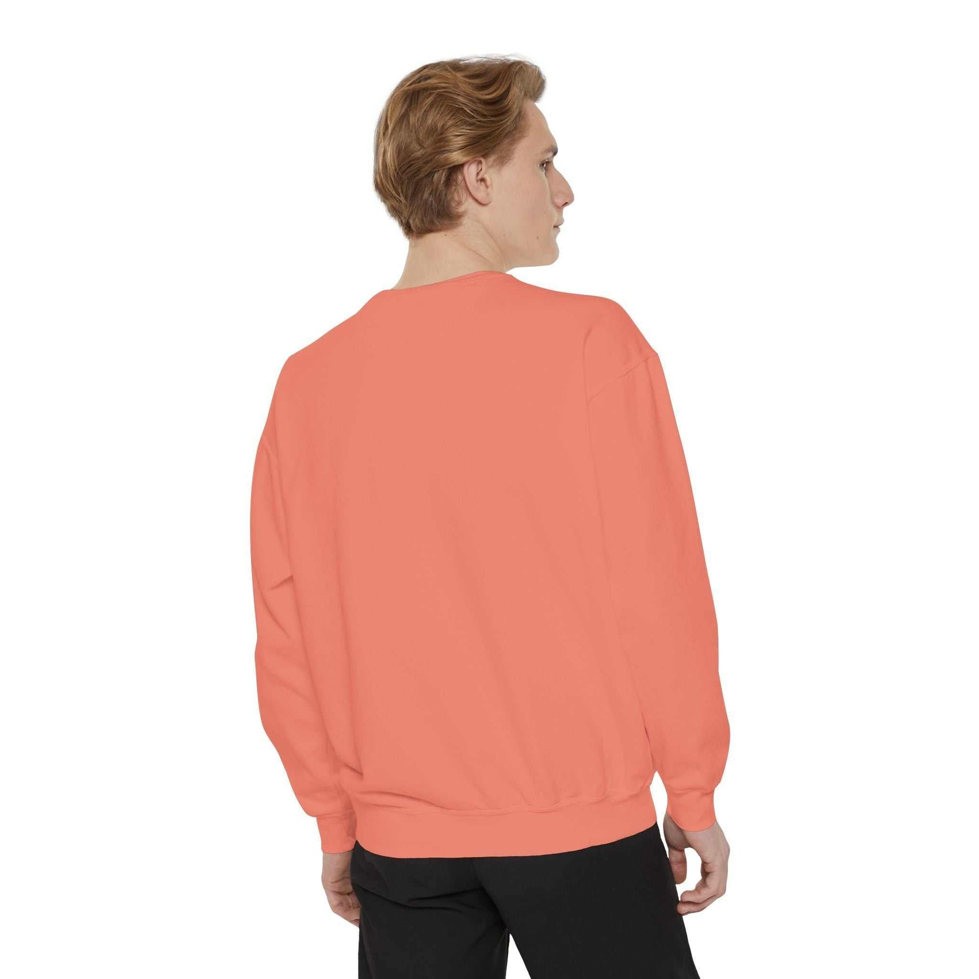 Unisex garment-dyed sweatshirt in premium cotton blend with relaxed streetwear fit and heavyweight fabric