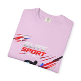 Unisex garment-dyed heavyweight cotton t-shirt with relaxed fit and double-needle stitching for streetwear style