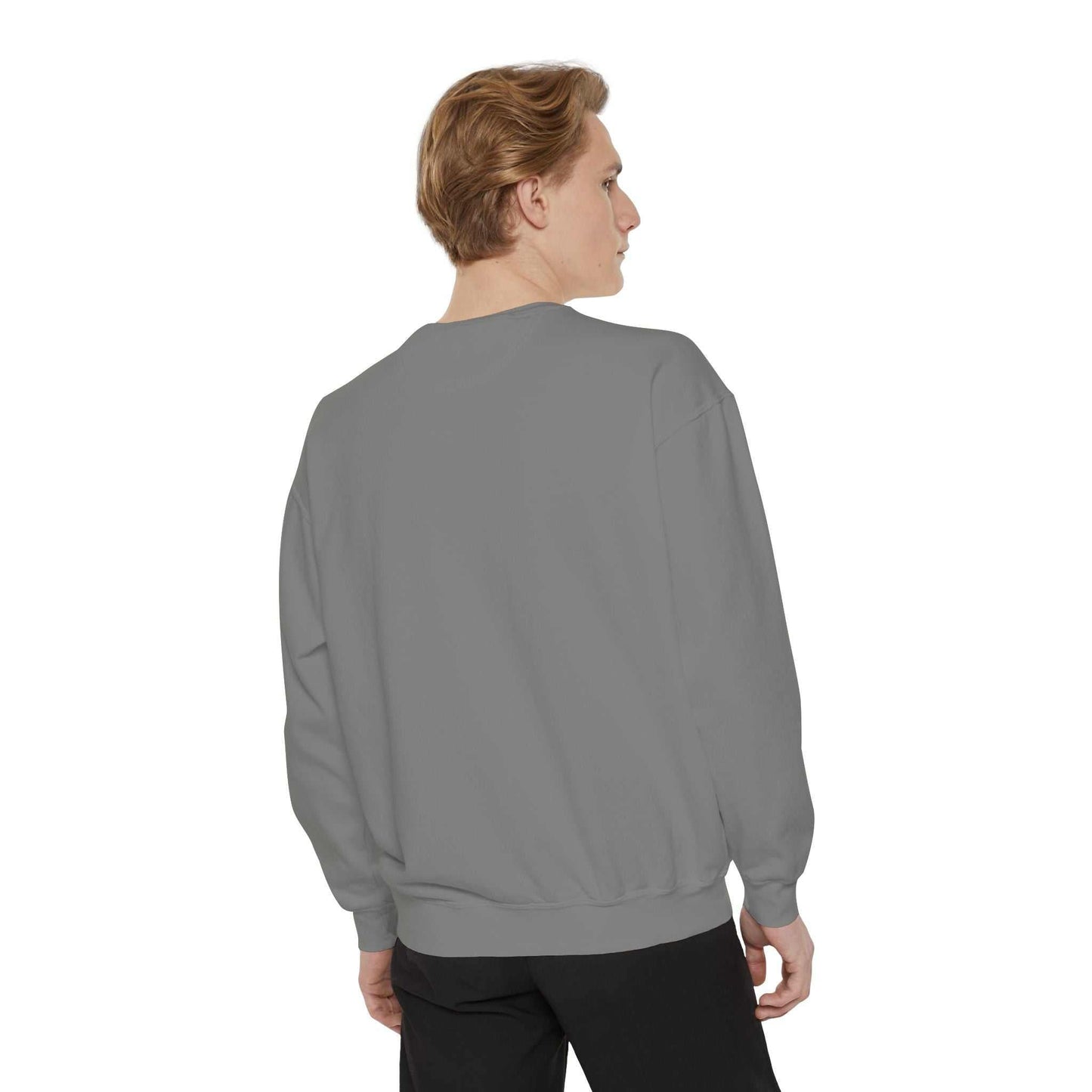 Unisex garment-dyed heavyweight sweatshirt with premium cotton blend and relaxed streetwear fit