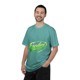 Unisex garment-dyed heavy cotton t-shirt with relaxed fit and vintage soft-washed texture
