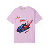 Unisex garment-dyed heavyweight cotton t-shirt with relaxed fit and durable double-needle stitching