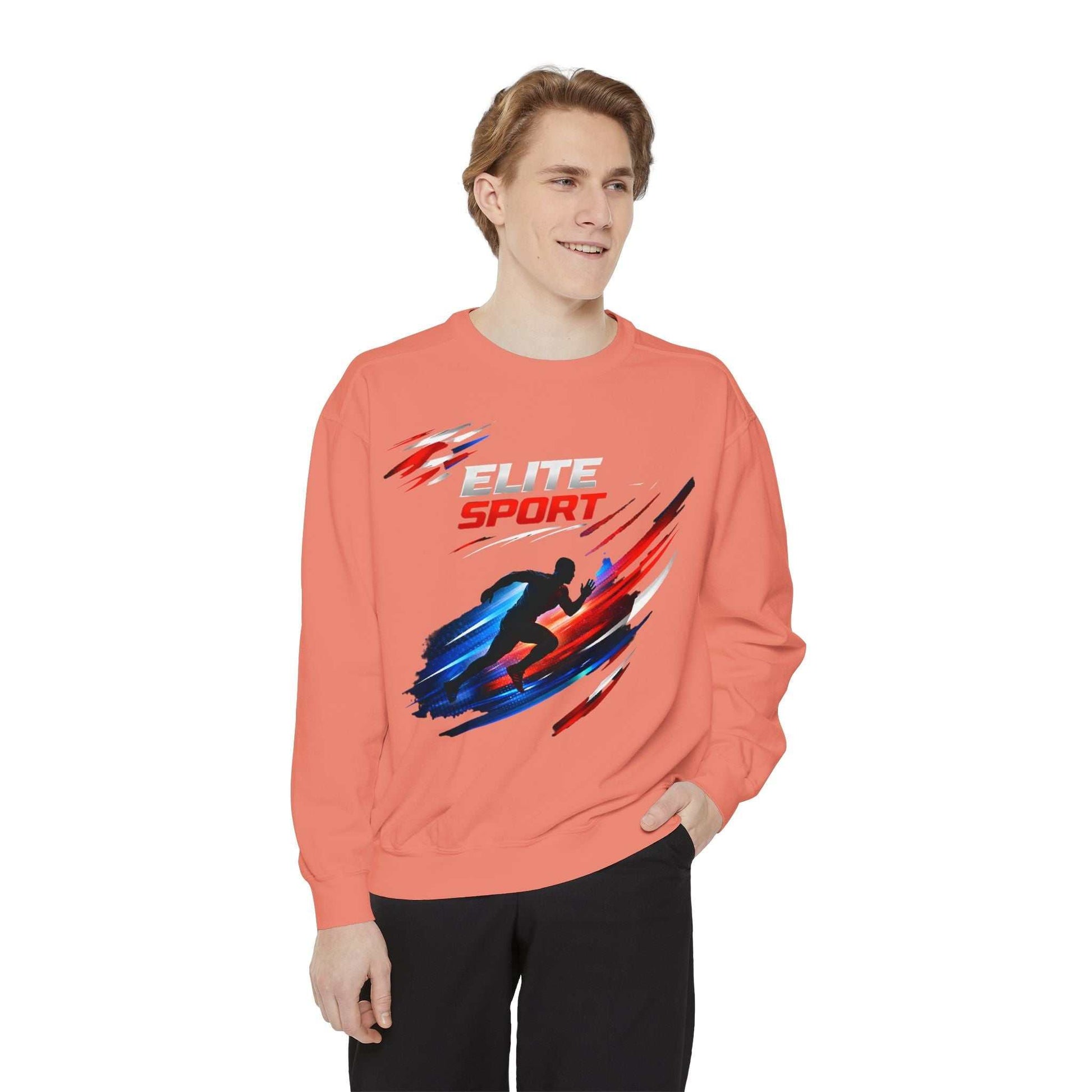 Unisex garment-dyed sweatshirt in heavyweight cotton blend with relaxed fit and streetwear style