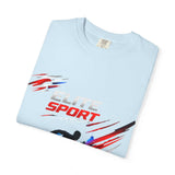 Unisex garment-dyed heavyweight cotton t-shirt with relaxed fit and durable double-needle stitching in multiple colors