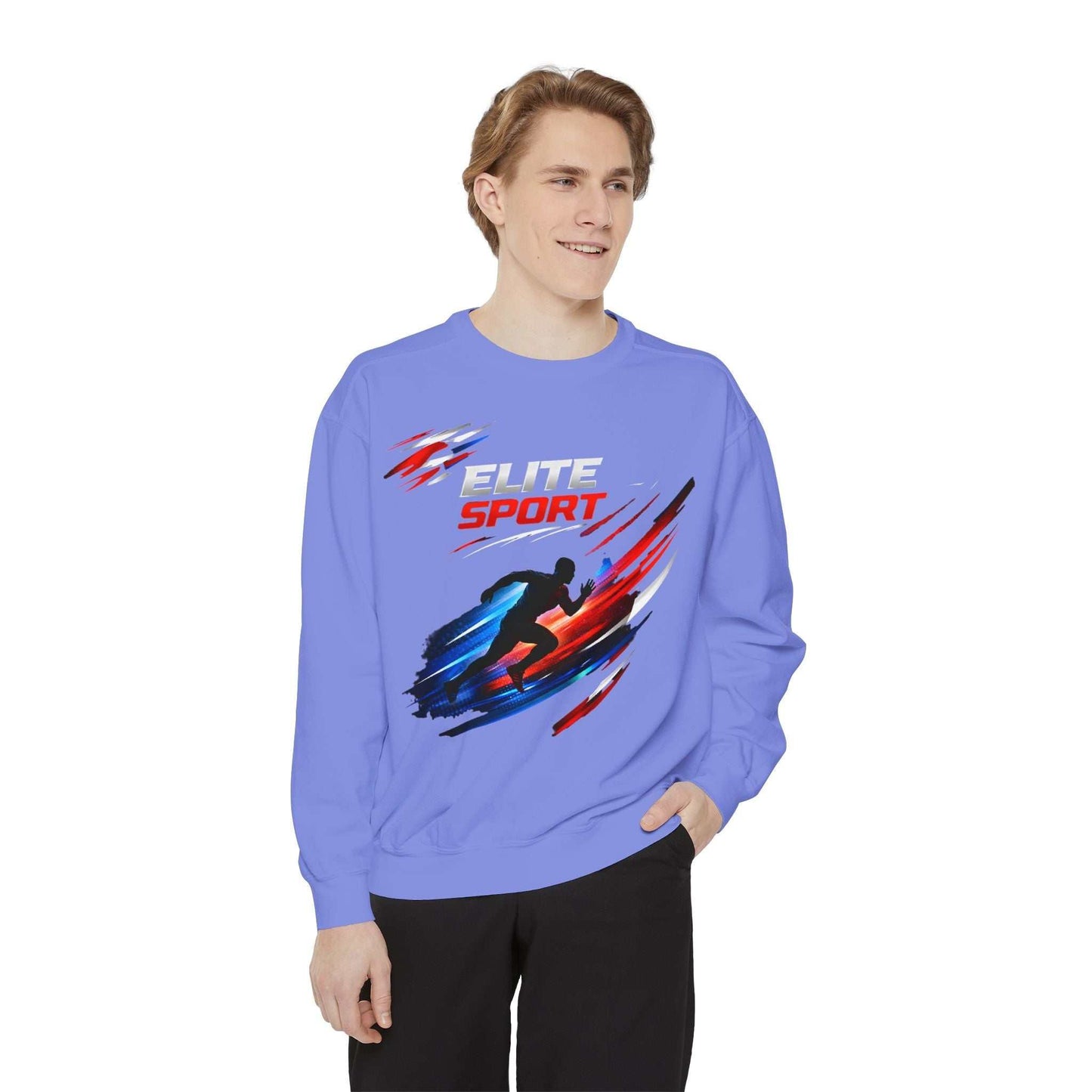 Unisex garment-dyed sweatshirt made from premium cotton blend with relaxed fit and streetwear style