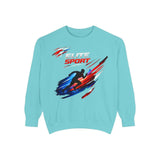 Unisex garment-dyed sweatshirt in heavyweight premium cotton blend with relaxed fit and streetwear style