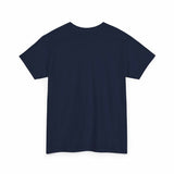 Gildan 5000 unisex heavy cotton tee in white, durable 100% cotton, classic fit, crew neck, seamless body, print-friendly shirt